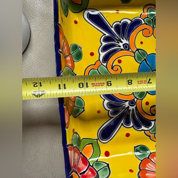 Mexican Talavera Chip Dip | Sectional Tray | Taco Square Serving Dish | MexDecor - Picture 5 of 8